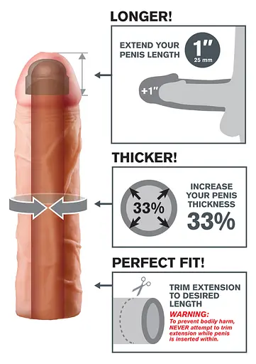 Насадка для пениса Pipedream Perfect Extension Flesh 17.5 см телесный - фото 7