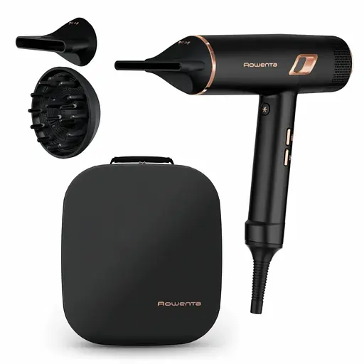 Фен Rowenta Ultimate Experience Maestria, 2000Вт, 3 режима, диффузор, кейс для хранения, иониз-я, хол. обдув, черный