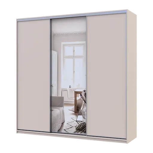 Шафа купе Doros Сіті Лайт Кашемір 2 ДСП / 1 дзеркало 225х60х225 (80736383)