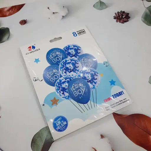 Набір повітряних куль It’s Boy, Girl, 8 шт. (4 шт. 30 см + 4 шт. з блискітками 30 см) (В асортименті) - фото 3