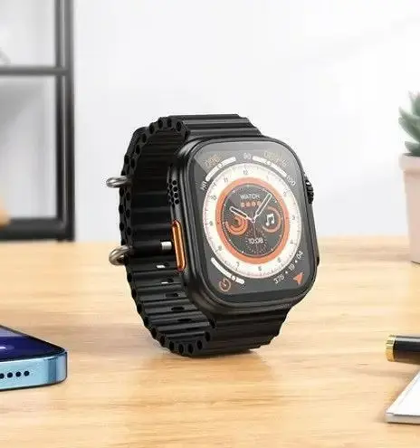 Cмарт-годинник Hoco Y12 з функцією розмови Ultra золотистий - фото 2