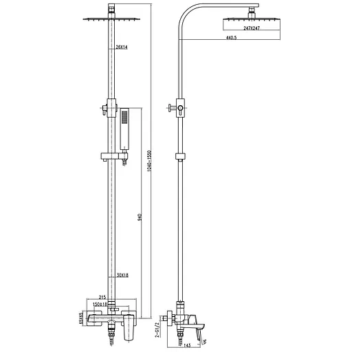Душевая система TOPAZ LEXI TL 21122-H57-00 настенная с верхним и ручным душем - фото 8