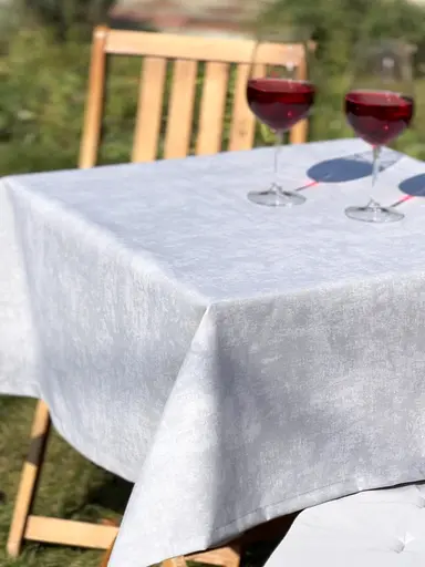 Водовідштовхувальна скатертина Мармур світло-сірий 260х180 см - фото 10