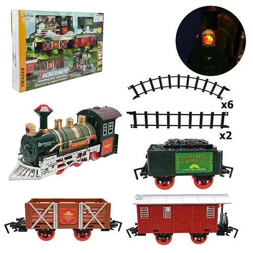 Железная дорога игровая с грузовым поездом, свет, звук 1229