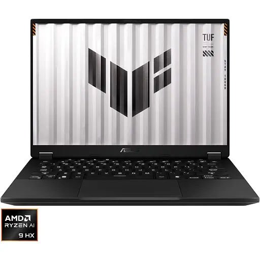 Ноутбук Ігровий ASUS TUF A14 FA401WV з процесором AMD Ryzen™ AI 9 HX 370 pana la 5.10 GHz, 14", 2.5K, IPS, 165Hz, 32GB LPDDR5X, 1TB SSD, NVIDIA® GeForce 100W, No OS, Jaeger сірий