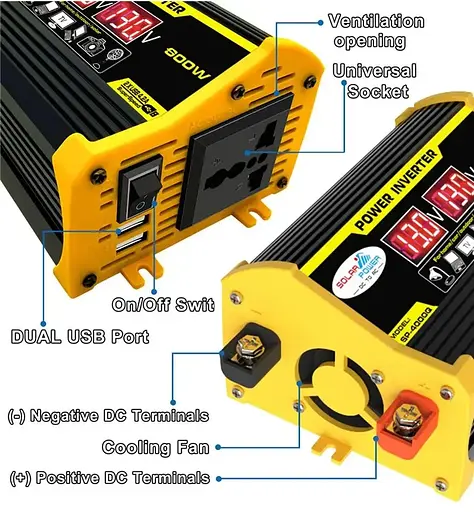 Преобразователь напряжения AC/DC S12-5 600W/220В + 2хUSB - фото 3