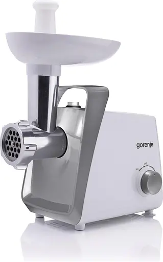 Gorenje М'ясорубка, 1600Вт, 2,2кг/хв, 2 решітки, пластик, білий - фото 1