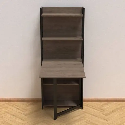 Стіл книжка з етажеркою Практик 2 Ferrum-decor 1555x640x990 Чорний метал ДСП Дуб Сонома Трюфель 16 мм (FRD-104629)