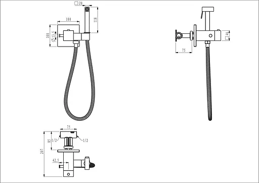 Смеситель для душа Gappo G7207-60 - фото 4