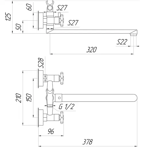 Смеситель для ванны Globus Lux DUKAT SD4-208 - фото 4