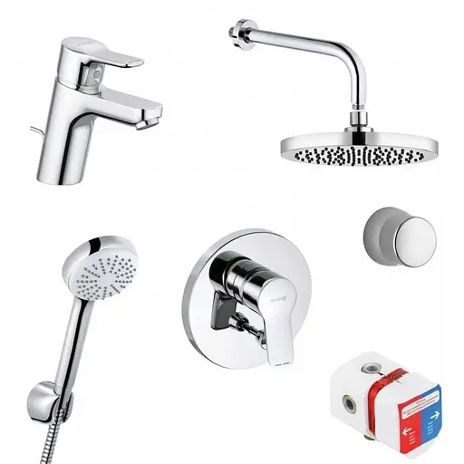 Душова система прихованого монтажу в комплекті зі змішувачем на умивальник Kludi Pure & Easy 376300565 - фото 1