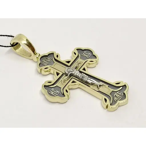 Золотой крестик Харьковская ювелирная фабрика. Распятие Христа. 11484-ЧЕВРО - фото 2