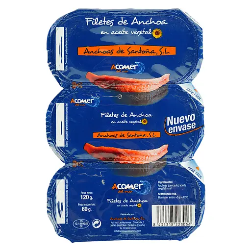 Анчоуси в соняшниковій олії A comer del mar 120 г