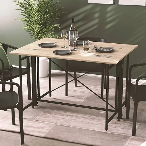 Стіл-книжка трансформер Оріон 3 Ferrum-decor 750x1150x880 Чорний метал ДСП Дуб Сонома 16 мм (FRD-105084)