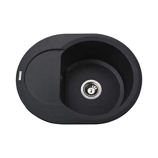 Гранитная мойка Globus Lux Moraine черный металлик 600x470мм-А0001 000022428, Черный - фото 1