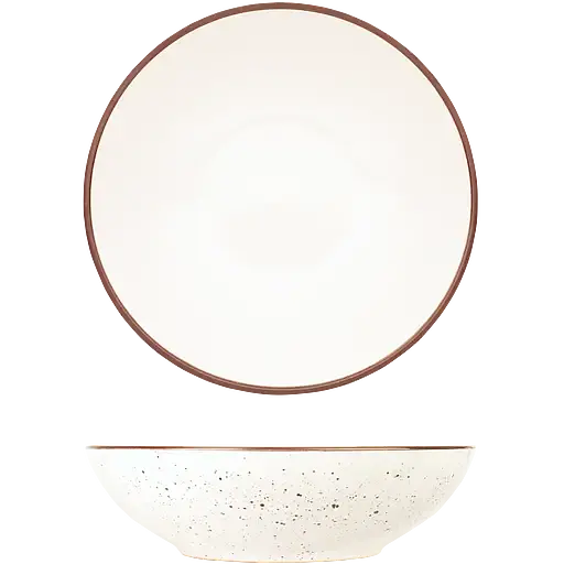 Чаша для супу керамічна Well Done 20 см біла мармурова (WD-5012W) - фото 1