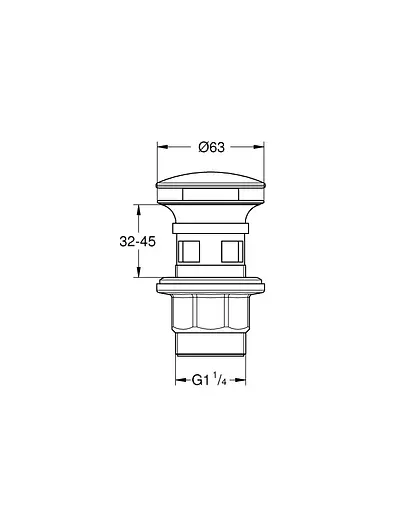 Нажимний донний клапан Grohe із функцією закриття-відкриття зливу (40824000) - фото 2