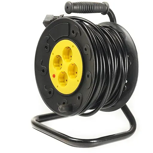 Удлинитель на катушке PowerPlant 30 м, 3x1.5мм2, 10А, 4 розетки (JY-2002/30)