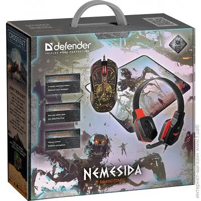 Ігровий комплект Defender Nemesida MHP-128 миша + навушники + килимок - фото 8