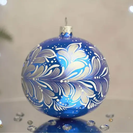 Ялинкова прикраса Санта Шоп Морозний візерунок скло (4820001154276) - фото 3