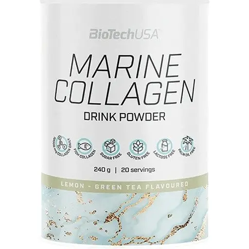 Для суглобів та зв'язок BiotechUSA Marine Collagen Lemon-green tea 240 г