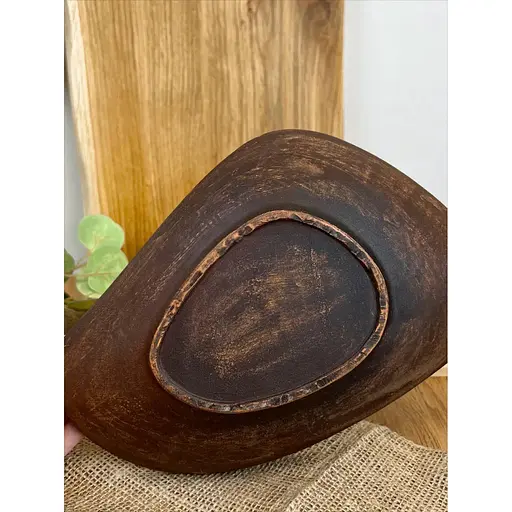 Блюдо овальне  керамічне (глиняне) 1 л Гладке - фото 4