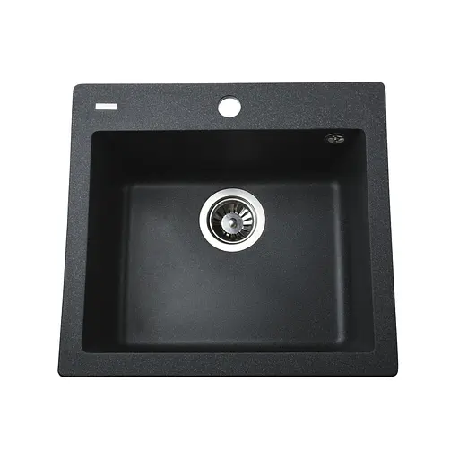 Гранітна мийка Globus Lux Aosta графiт 490x455мм-А0001 000023568, Графит - фото 1