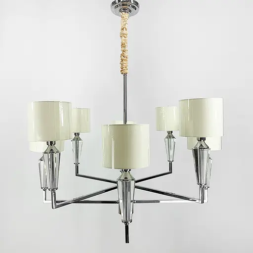 Класична хромова люстра з круглими абажурами Line.F AT 30/8 - фото 2