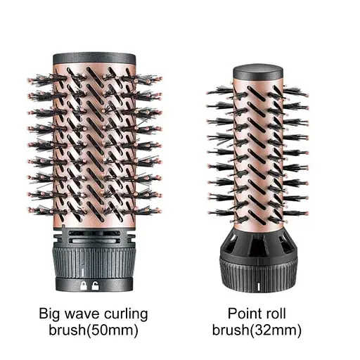 Фен-щітка для волосся VGR V-498 з холодним обдувом та 2 насадки, зелений - фото 3