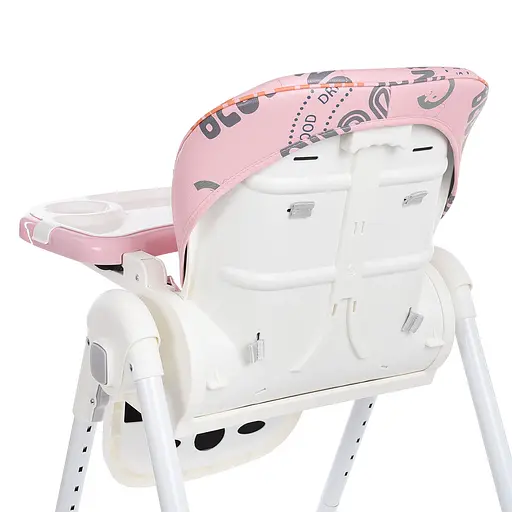 Стульчик для кормления Bambi M 5673-8 с принтом, экокожа, Pink  - фото 3