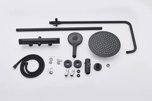 Душова система зовнішнього монтажу Nett з термостатом для душу SSB-24, Чорний - фото 9