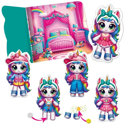 Игра развивающая с липучками "Единорожка" Vladi Toys VT1320-01, 11 элементов одежды - фото 2