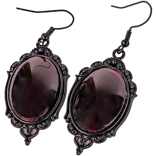 Серьги Готические бордовые - фото 1