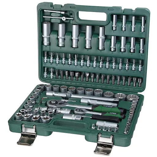 Набор торцевых насадок и бит Grad 1/4", 1/2" 108 шт (12 граней) (TR6004575) - фото 1