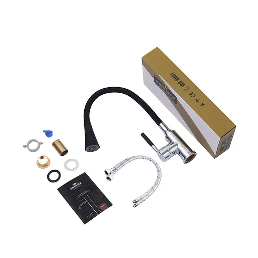 Змішувач для кухні Kroner KRM Kuche - C132BLK Хром - фото 9