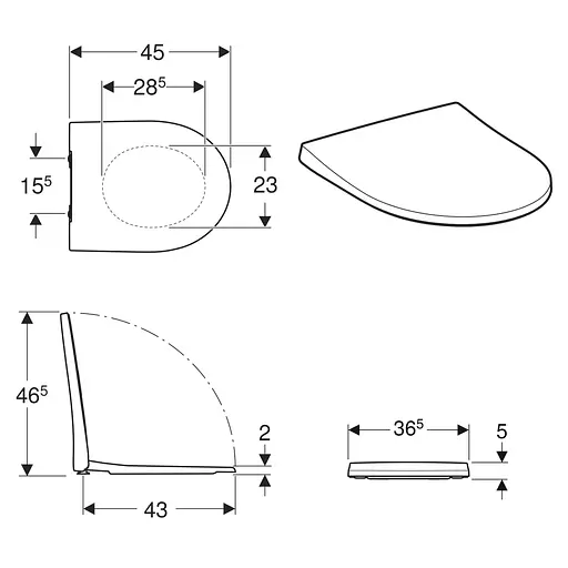 Сидение для унитаза Geberit iCon 574950000 Soft Close, Белый - фото 2
