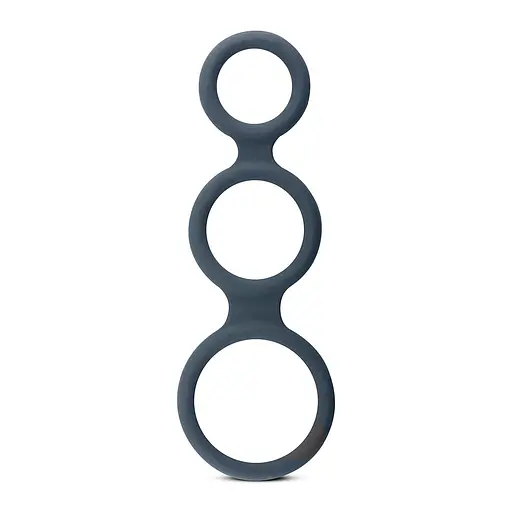 Эрекционное кольцо Boners Triple Cock Ring 18 см серый - фото 2