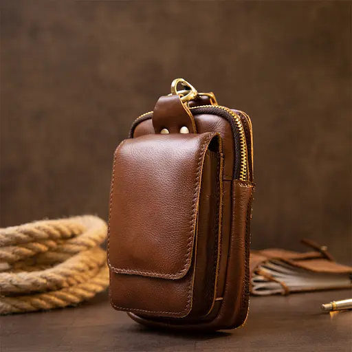 Сумка-барсетка на ремень мужская Vintage 10,5х17х3,5 см sum0013980 - фото 5