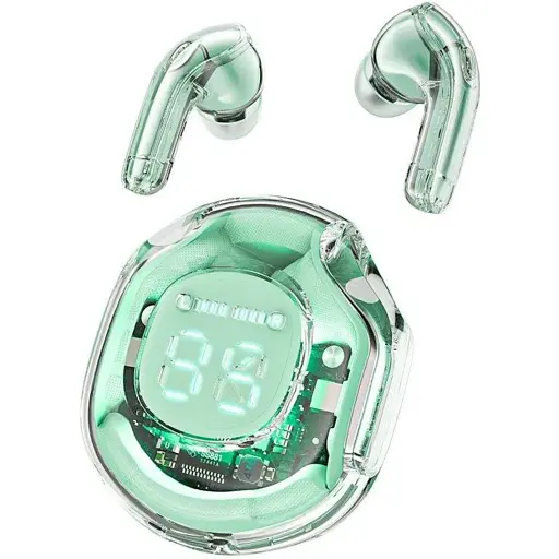 Наушники Acefast T8 Crystal color 2 bluetooth earbuds Mint Green - фото 3