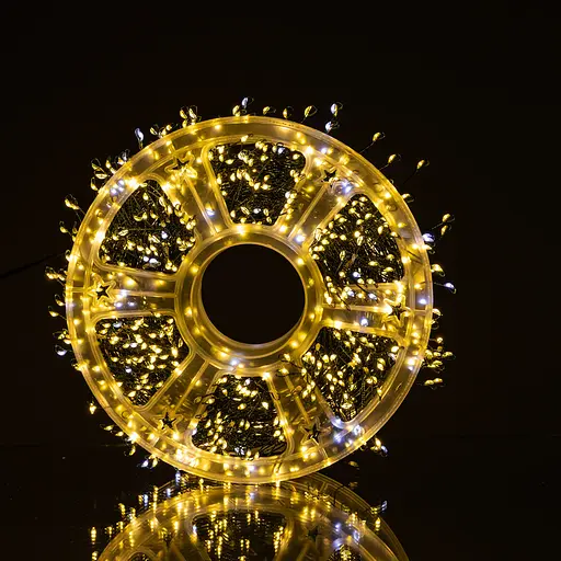 Новорічна гірлянда кімнатна роса Garlando D1500L50MGY 50 м 1500 LED Хвойна лапа зелений дріт Жовте сяйво  - фото 2