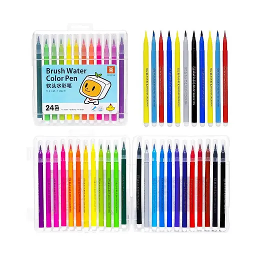 Фломастер - кисть 24 кольори Bambi 1221-24 у пластиковому боксі - фото 3