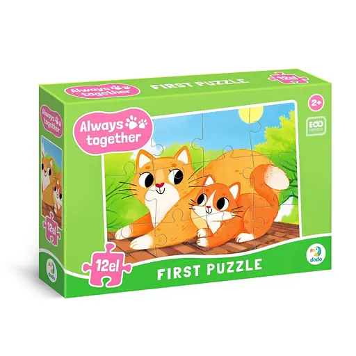 Пазл дитячий Завжди разом Котики 300632, 12 елементів
