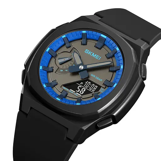 Наручний годинник чоловічий 2091BKBUBK Black-Blue-Black Skmei acs0030301 - фото 2