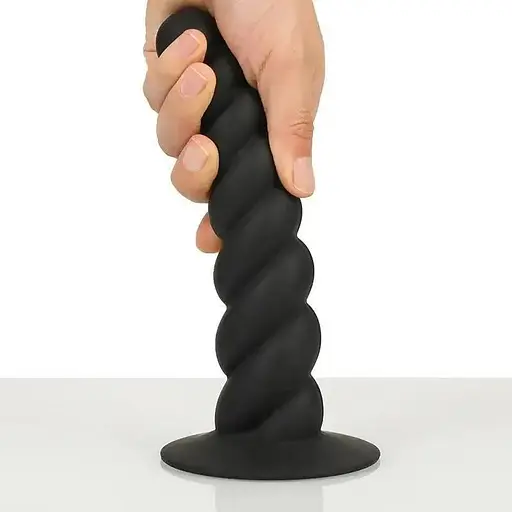 Фалоімітатори ребристі на присосці набір 4 шт. рожевий, чорний - фото 2