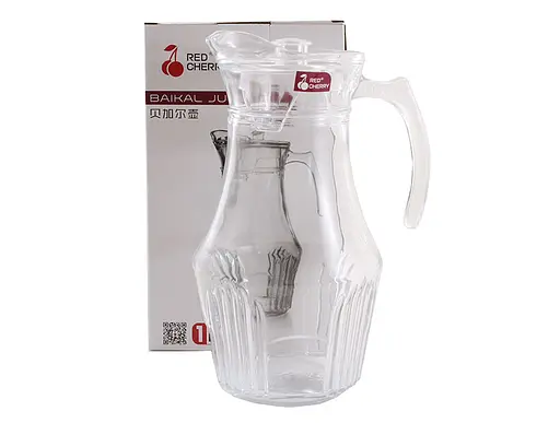 Глечик скляний з кришкою Red Cherry 1.8 л (XMK01-16) - фото 2