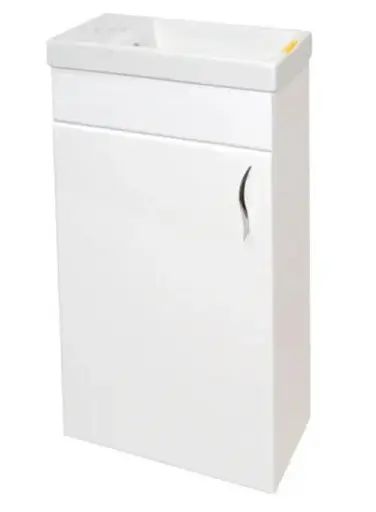 Тумба навісна ПіК Сіметрі ліва + раковина Cersanit Como 40 см Білий 30412 - фото 1