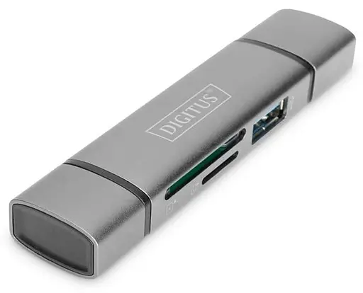 Кардрiдер Digitus USB-C/USB 3.0 SD/MicroSD (DA-70886) - фото 1