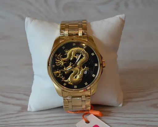 Чоловічий наручний годинник Skmei 9193 Дракон Чорний циферблат - фото 9