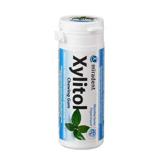 Жувальна гумка з ксилітолом Xylitol Chewing Gum Peppermint 30 шт, Miradent - фото 1