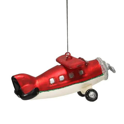 Елочное украшение "Ретро-самолет Санты" 10,2*11,7*5,4 см, YQ1420604 - фото 2